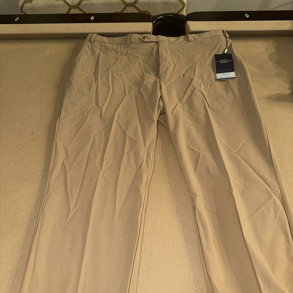 Hart Schaffner Marx Performance Stretch New York Fit Flat Front Pants Brown 36R